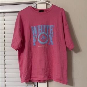 White Fox Pink Graphic T-Shirt